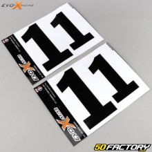 Número XNUMX Adesivos Evo-X Racing  pretos brilhantes (conjunto de XNUMX)