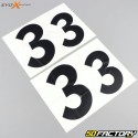 Numéros 3 Evo-X Racing noirs brillant (jeu de 4)