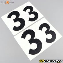 Numeri 3 Evo-X Racing neri lucidi (set di 4)