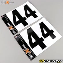 Número XNUMX Adesivos Evo-X Racing  pretos brilhantes (conjunto de XNUMX)