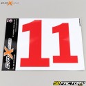 Numéros 1 Evo-X Racing rouges brillant (jeu de 4)