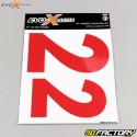 Números 2 Evo-X Racing rojos brillantes (juego de 4)