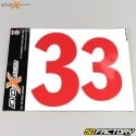 Números XNUMX Evo-X Racing  vermelhos brilhantes (conjunto de XNUMX)
