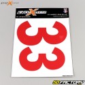 Zahlen 3 Evo-X Racing glänzende Rottöne (4er-Set)