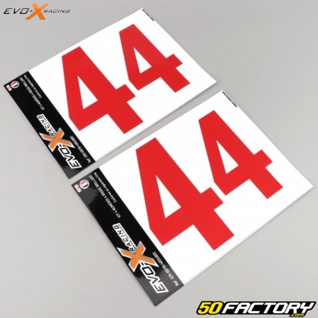 Zahlen 4 Evo-X Racing glänzende Rottöne (4er-Set)
