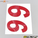 Numéros 6 Evo-X Racing rouges brillant (jeu de 4)