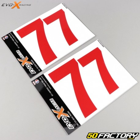 Zahlen 7 Evo-X Racing glänzende Rottöne (4er-Set)