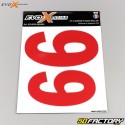 Numéros 9 Evo-X Racing rouges brillant (jeu de 4)