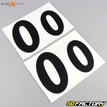 Numéros 0 Evo-X Racing noirs mat (jeu de 4)