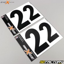 Numero 2 adesivi Evo-X Racing neri opachi (set di 4)