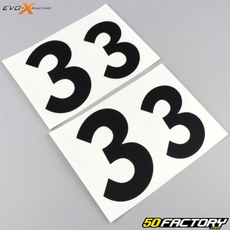 Numeri 3 Evo-X Racing neri opachi (set di 4)