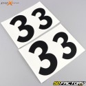 Zahlen 3 Evo-X Racing mattes Schwarz (4er-Set)