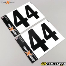 Número XNUMX Adesivos Evo-X Racing  pretos foscos (conjunto de XNUMX)