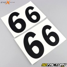 Nummer 6 Evo-X-Aufkleber Racing mattes Schwarz (4er-Set)