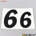 Números 6 Evo-X Racing negros mate (juego de 4)