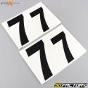 Números XNUMX Evo-X Racing  pretos foscos (conjunto de XNUMX)