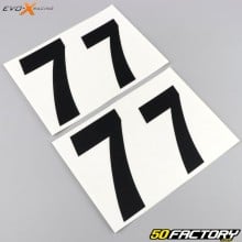 Número 7 Adesivos Evo-X Racing pretos foscos (conjunto de 4)