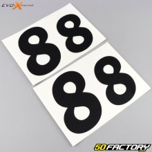 Números 8 Evo-X Racing negros mate (juego de 4)