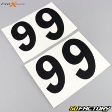 Numéros 9 Evo-X Racing noirs mat (jeu de 4)