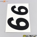Zahlen 9 Evo-X Racing mattes Schwarz (4er-Set)