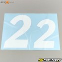 Numeri 2 Evo-X Racing bianchi brillanti (set di 4)