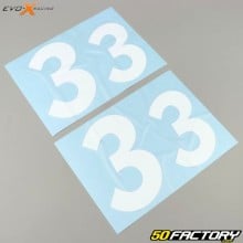 Nummern 3 Evo-X Racing weiß glänzend (4er-Set)