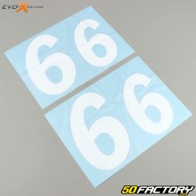 Number 6 Evo-X Stickers Racing bright whites (set of 4)