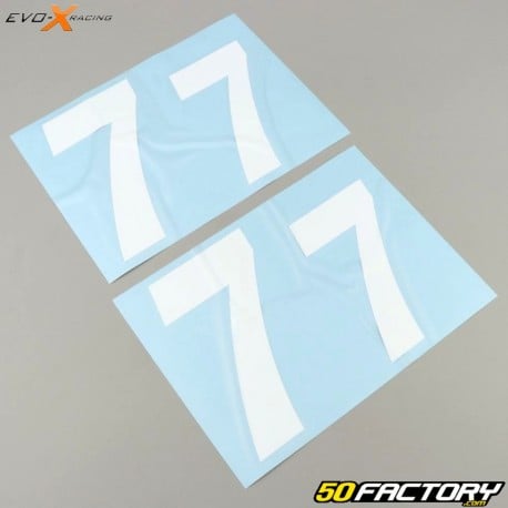 Numeri 7 Evo-X Racing bianchi brillanti (set di 4)