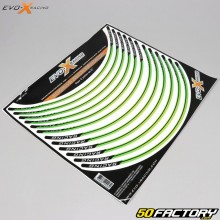 Stickers liserets de jantes Evo-X Racing 17 pouces verts