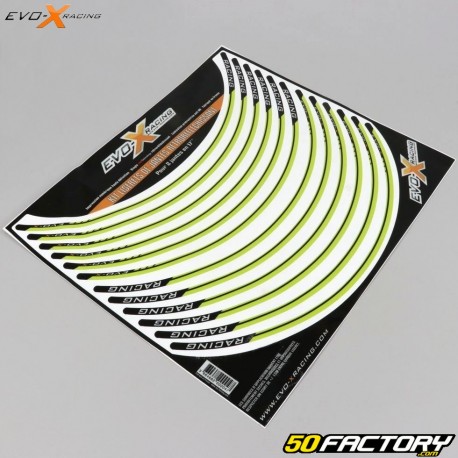 Adesivos de faixa de aro Evo-X Racing 17 polegares amarelos