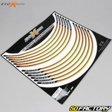 Adhesivos para llantas Evo-X Racing 17 pulgadas naranjas