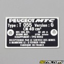 placa del fabricante Peugeot 103 055 versión G (2 febrero 1996) (mismo origen)