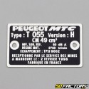placa do fabricante Peugeot 103 055 versão H (2 1996 de fevereiro) (mesma origem)