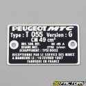 placa del fabricante Peugeot 103 055 versión G (10 febrero 1997) (mismo origen)