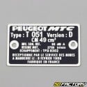 placa del fabricante Peugeot 103 051 versión D (8 febrero 1988) (mismo origen)