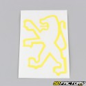 Sticker "Lion" de garde boue avant Peugeot 103 jaune lumineux