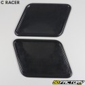 Coffee quadrilateral number plates racer, flat-track C-Racer black (pack of 2)
