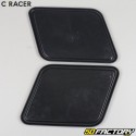 Plaques numéros quadrilatères café racer, flat-track C-Racer noires (lot de 2)