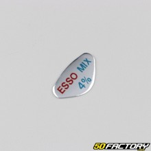 Sticker de réservoir "mélange Esso mix 4%" Peugeot 103