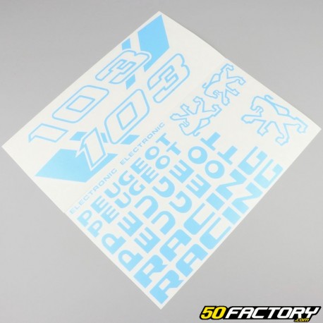 Kit decorativo Peugeot 103 RCX Racing azul claro