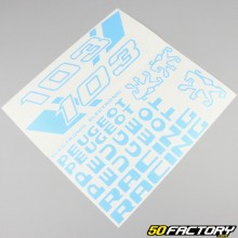 Kit grafiche adesivi di tipo Peugeot 103 RCX Racing blu chiaro