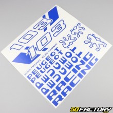 Kit grafiche adesivi di tipo Peugeot 103 RCX Racing blu brillante