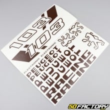 Kit grafiche adesivi di tipo Peugeot 103 RCX Racing marrone