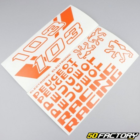Kit grafiche adesivi Peugeot 103 RCX Racing arancione