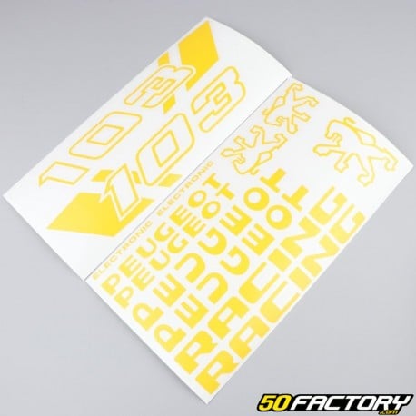 Kit grafiche adesivi Peugeot 103 RCX Racing giallo