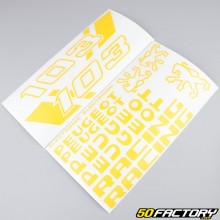 Kit grafiche adesivi di tipo Peugeot 103 RCX Racing giallo