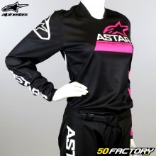 Alpinestars Stella Fluid black and fluorescent pink women&#39;s jersey