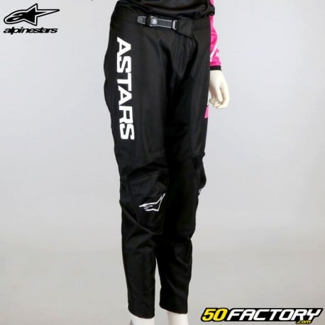 Pantalón de mujer Alpinestars Stella Fluid negro y rosa neón