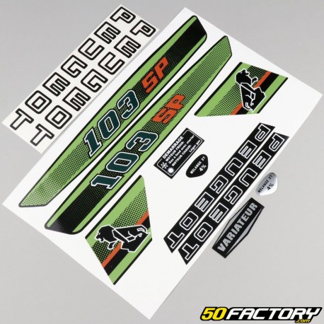 Kit grafiche adesivi Peugeot 103 SP verde oliva