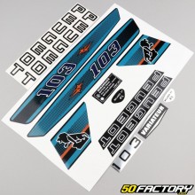 Kit grafiche adesivi di tipo Peugeot 103 MVL blu chiaro